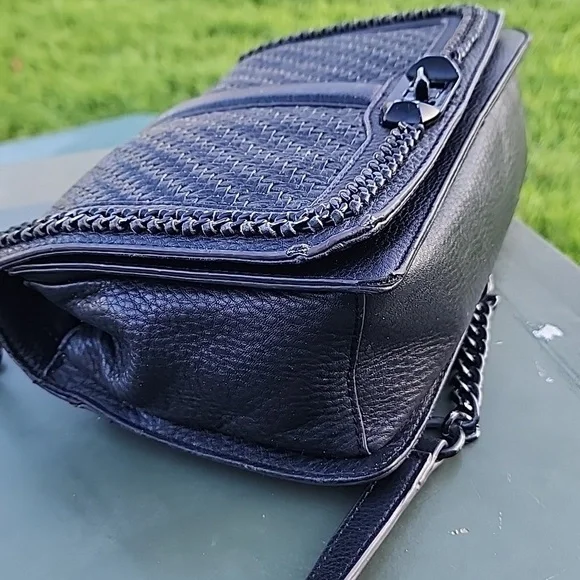 Rebecca Minkoff Love Chevron Quilt Black Leather Crossbody Bag - Picture 7 of 14